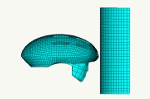 Helmet Impact Simulation Benefits from Foam Material Data