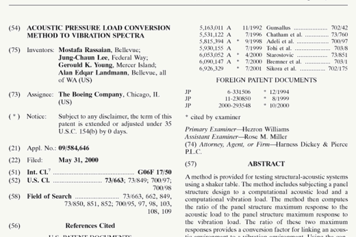Acoustic pressure load conversion method to vibration spectra