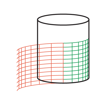 grid on cylinder